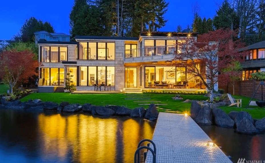 8.9 Million Newly Built Contemporary Lakefront Home In Medina, WA