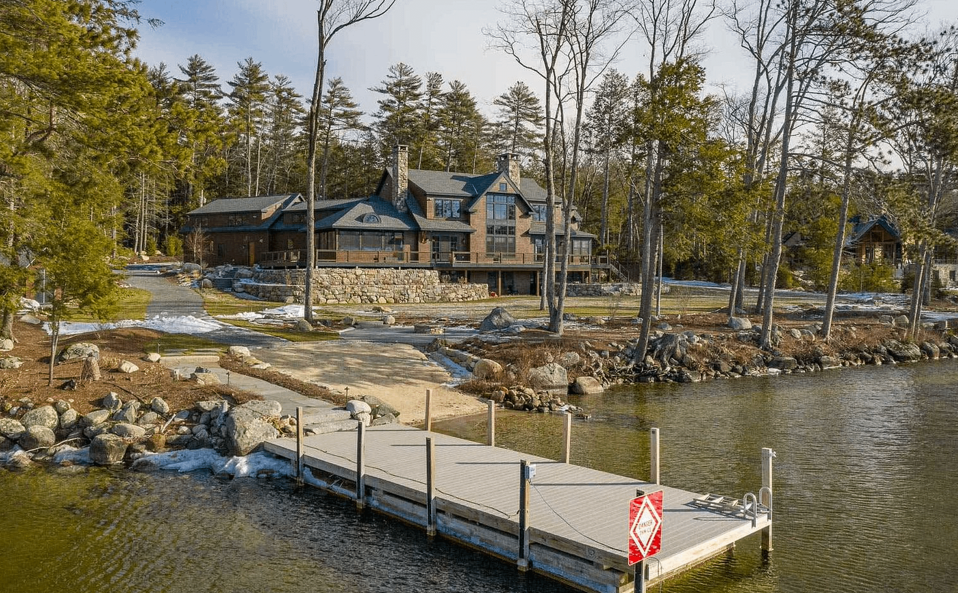 6.9 Million Lakefront Shingle & Stone Home In Wolfeboro, New Hampshire