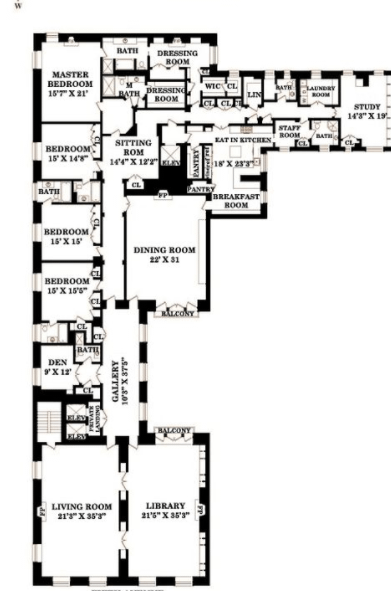 $55 Million Full Floor Apartment In New York, New York (FLOOR PLANS ...