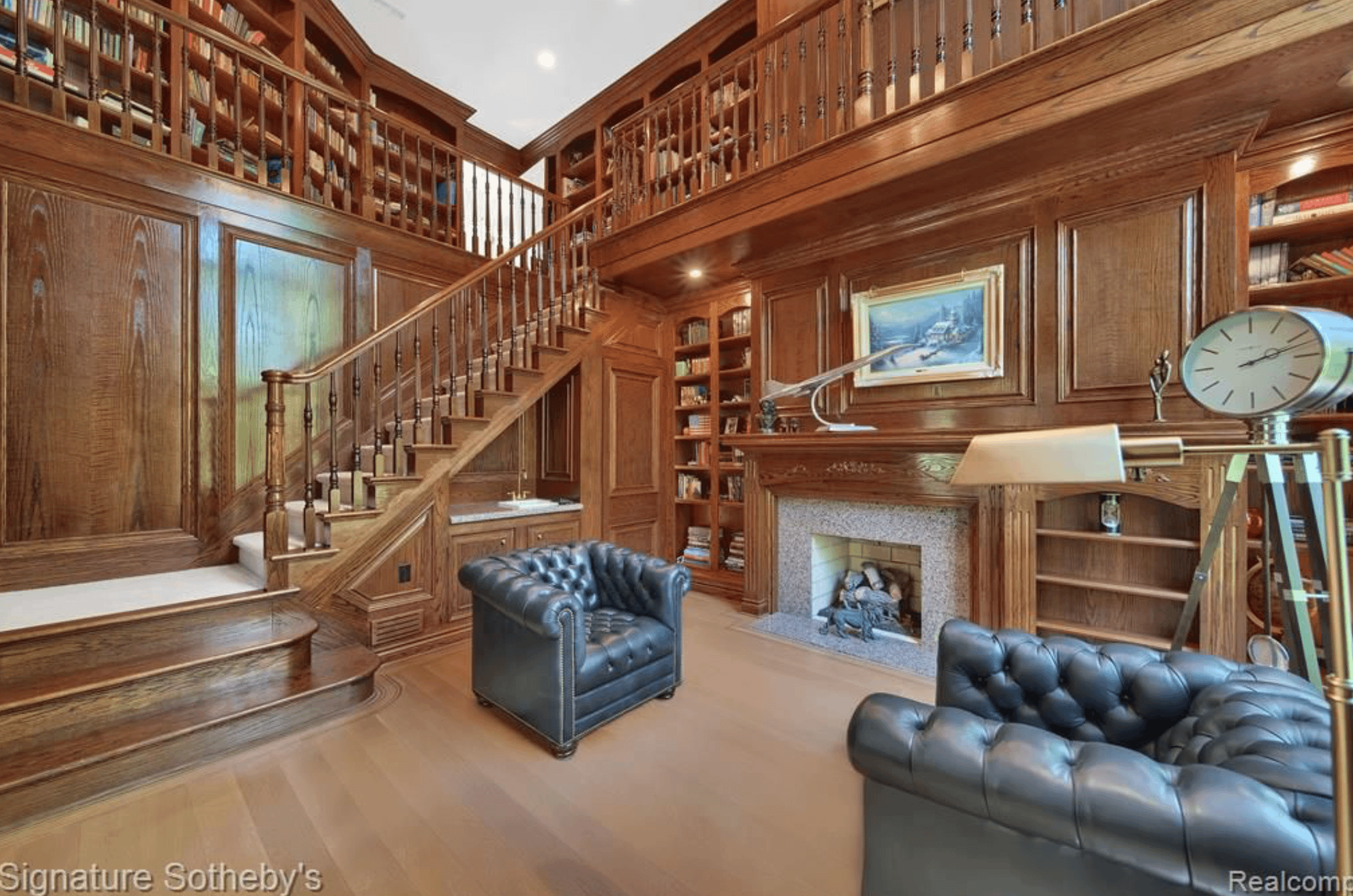 Tudor Style Michigan Home With A 2-Story Library (PHOTOS), image size:2134x1414