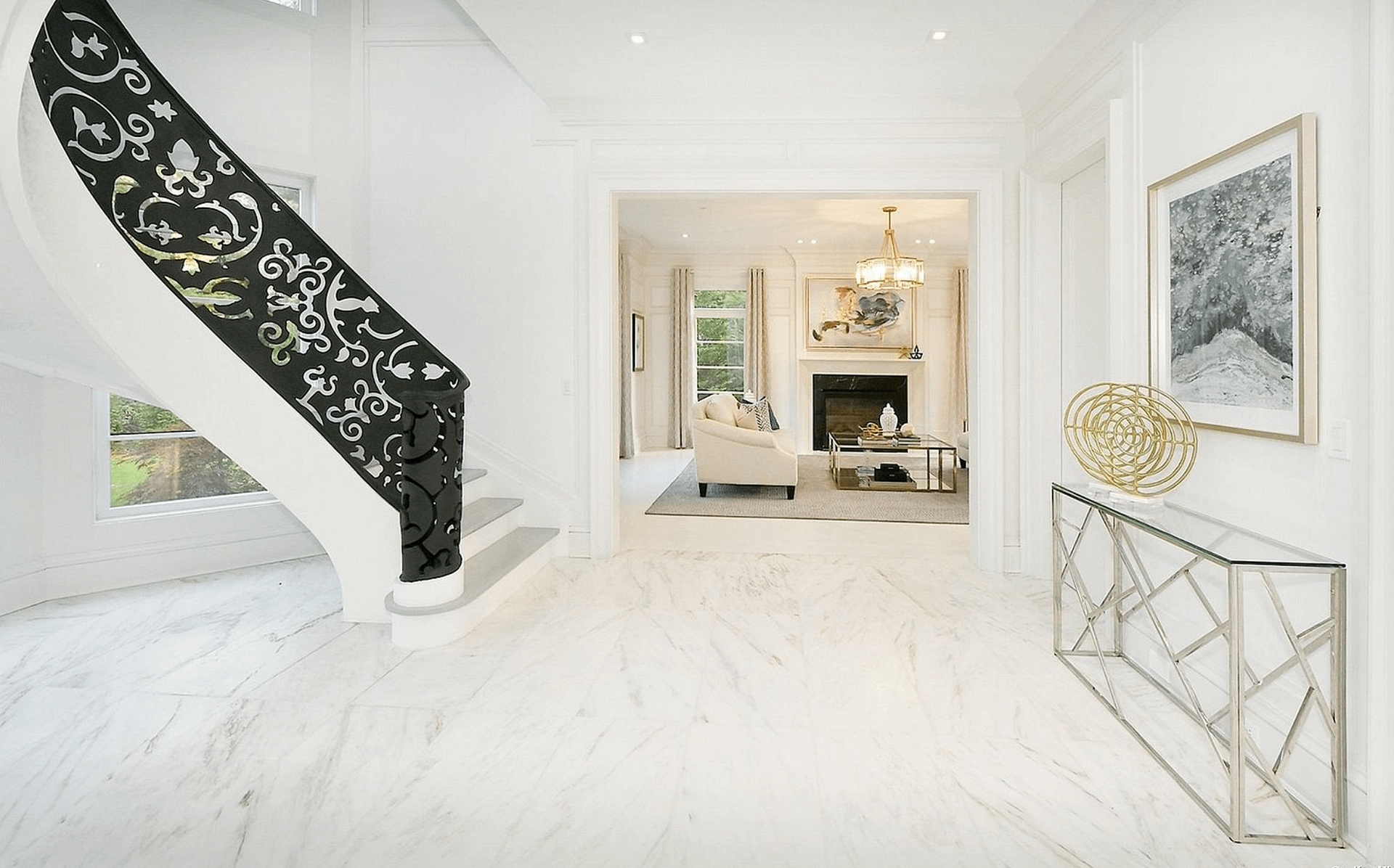 5 Million Brick & Stone New Build In Old Westbury, New York (PHOTOS