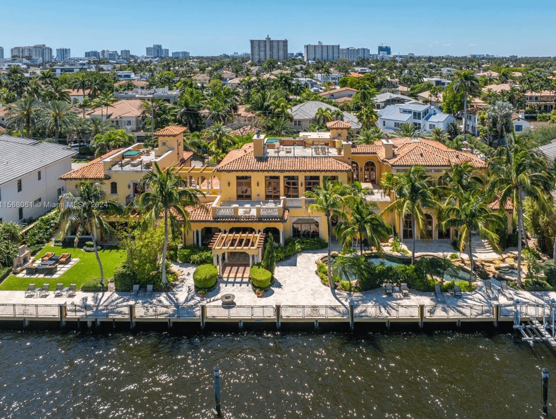 Waterfront Florida Home Comes With 16 Bathrooms & 2 Elevators