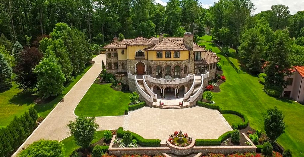 Mediterranean Style Hilltop Home In Warren, New Jersey Homes of the Rich