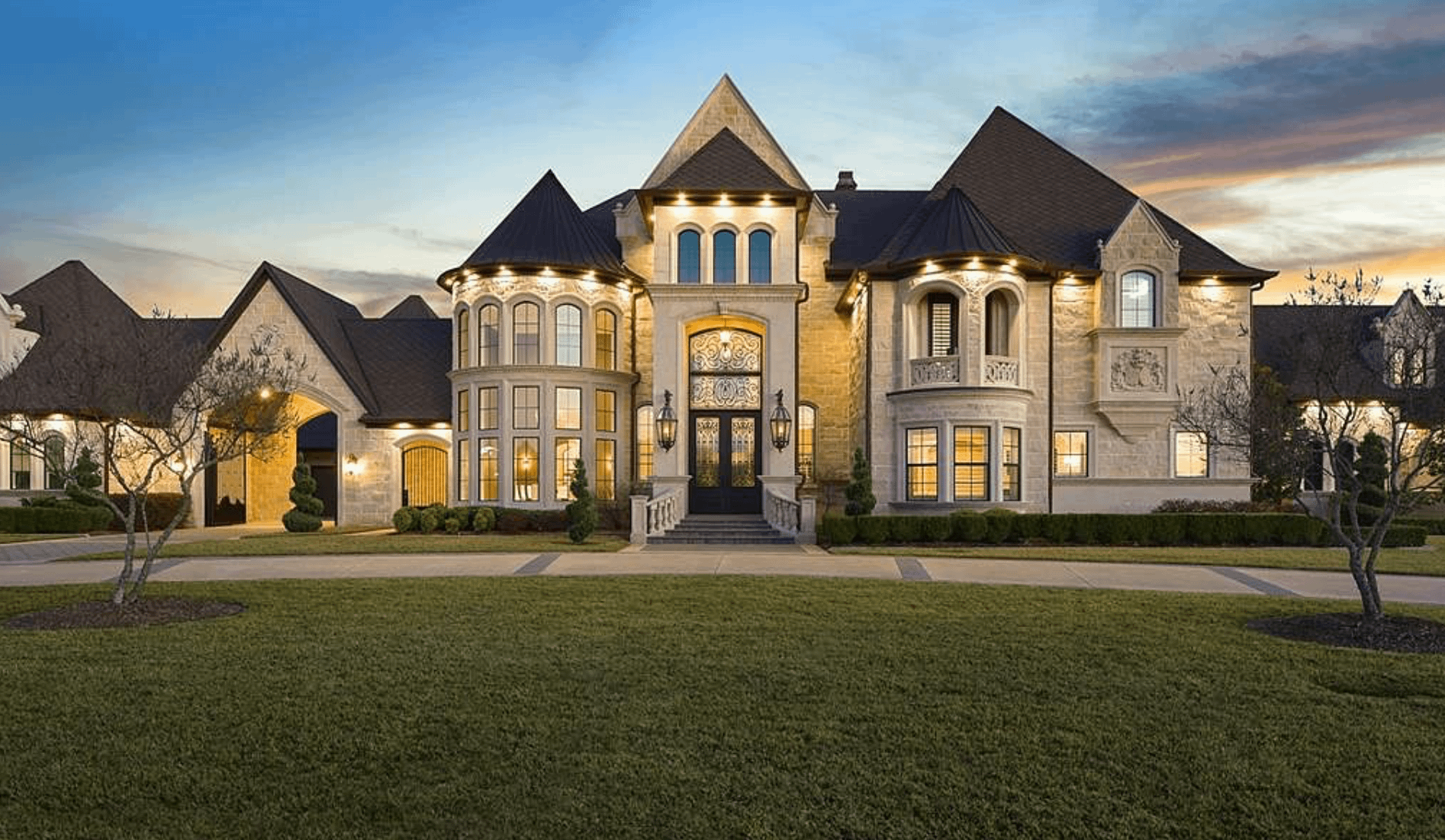 Stone & Stucco Home In Rockwall, Texas With 5-Car Garage & Bowling ...