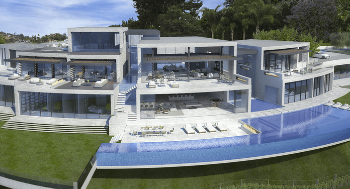 $100 Million 25,000 Square Foot To-Be-Built Modern Mega Mansion In Los ...